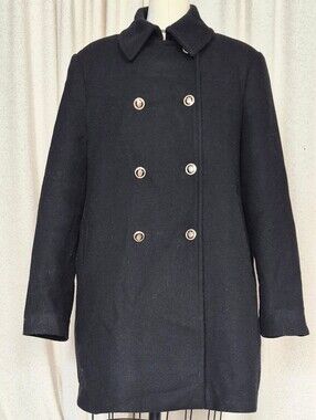 MNG Mango Black Classic Coat Women XL
